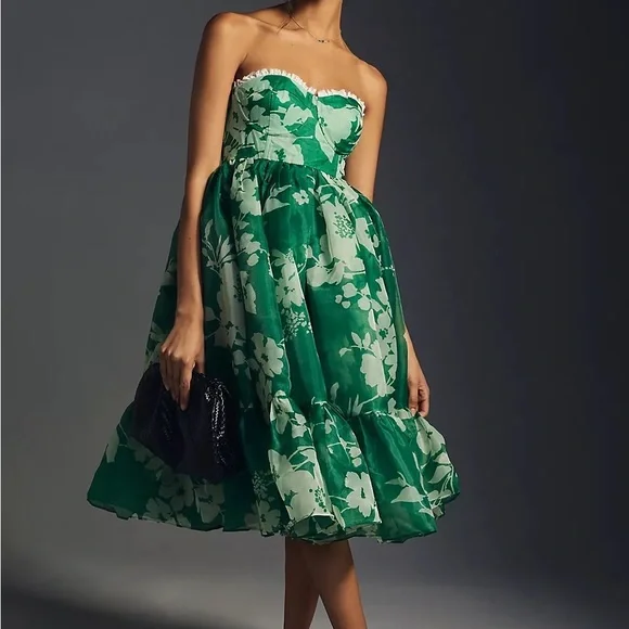 green selkie dress Selkie Women's Sheer Cotton Gauze Midi Dress, Green, XL, Female main image 0